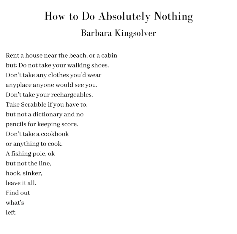 how to do nothing Kingsolver