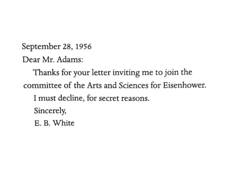 eb white decline letter