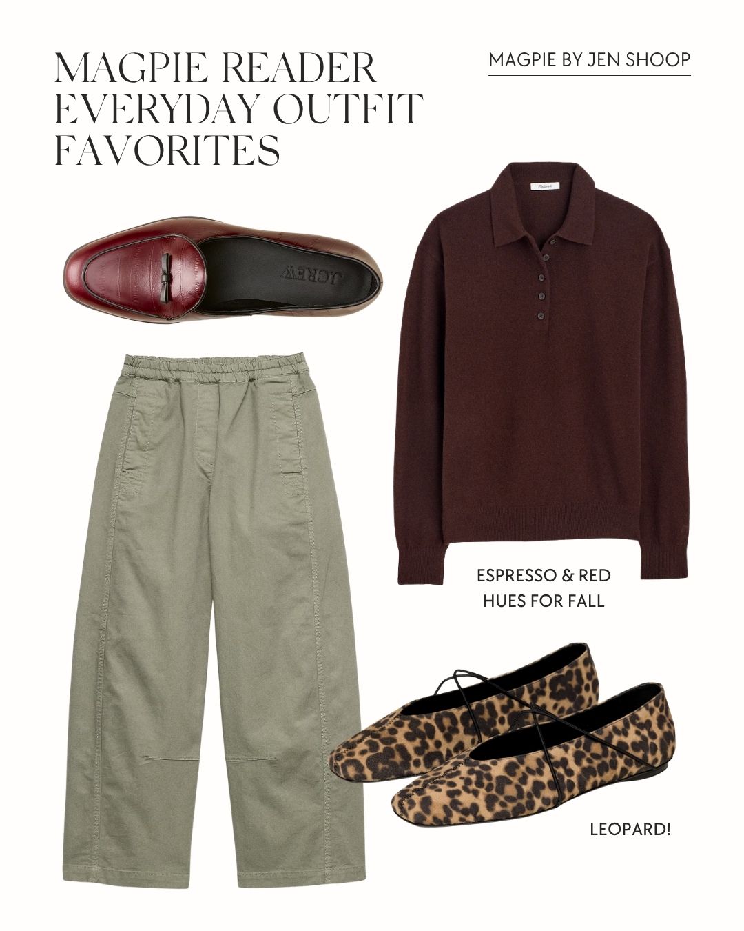 Magpie reader everyday outfit favorites collage. 