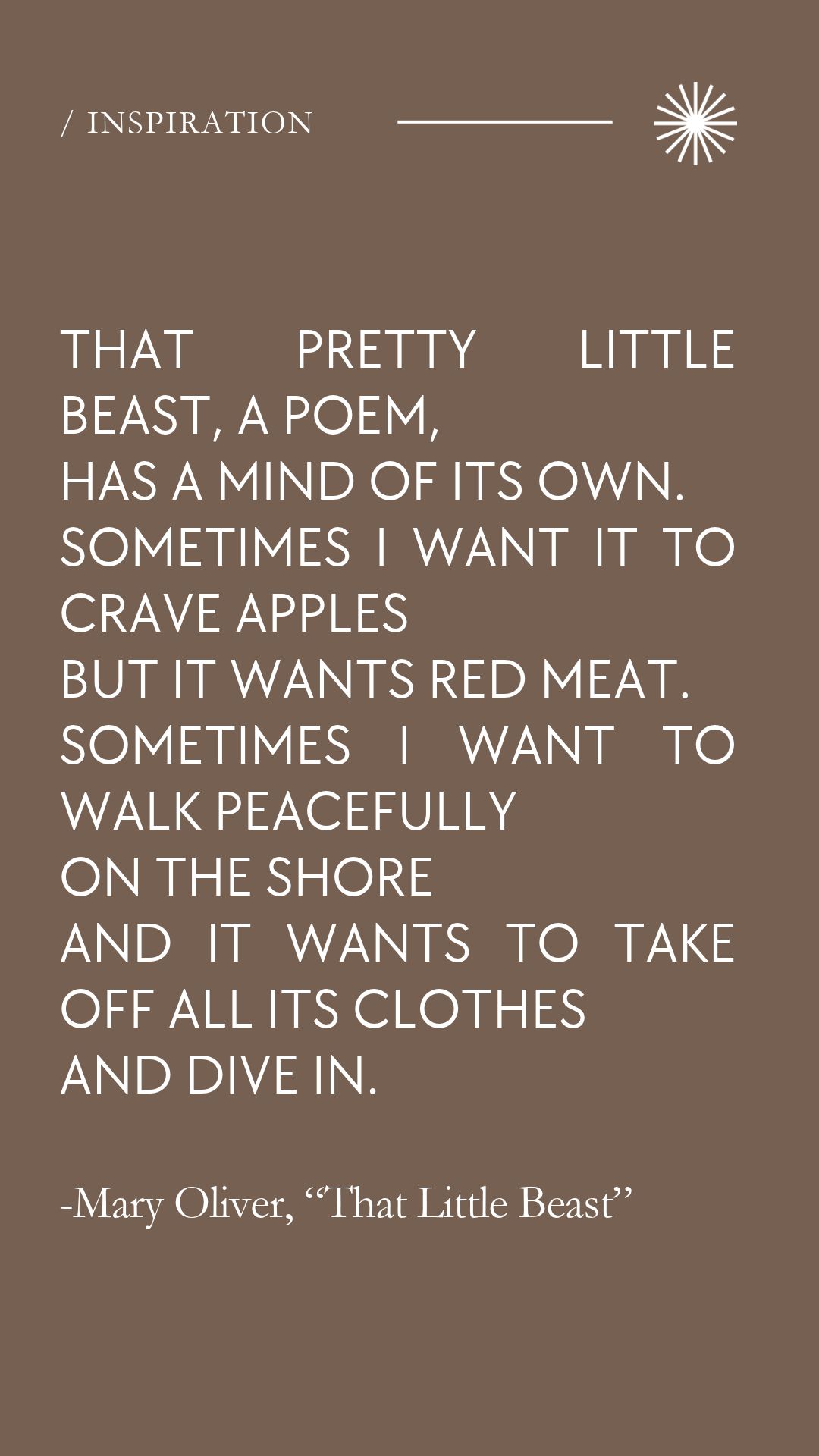 mary oliver that little beast