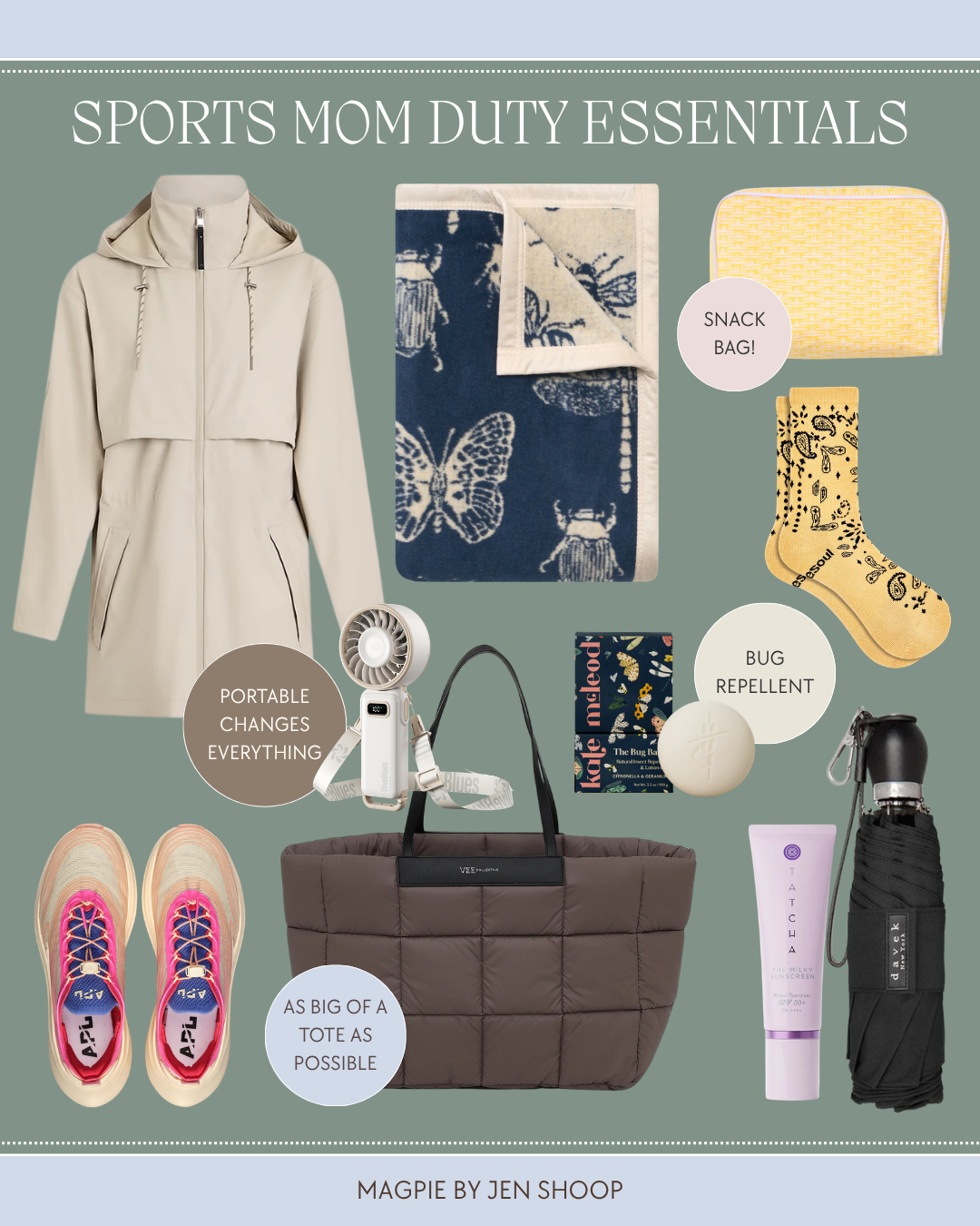 Sports mom duty essentials collage.