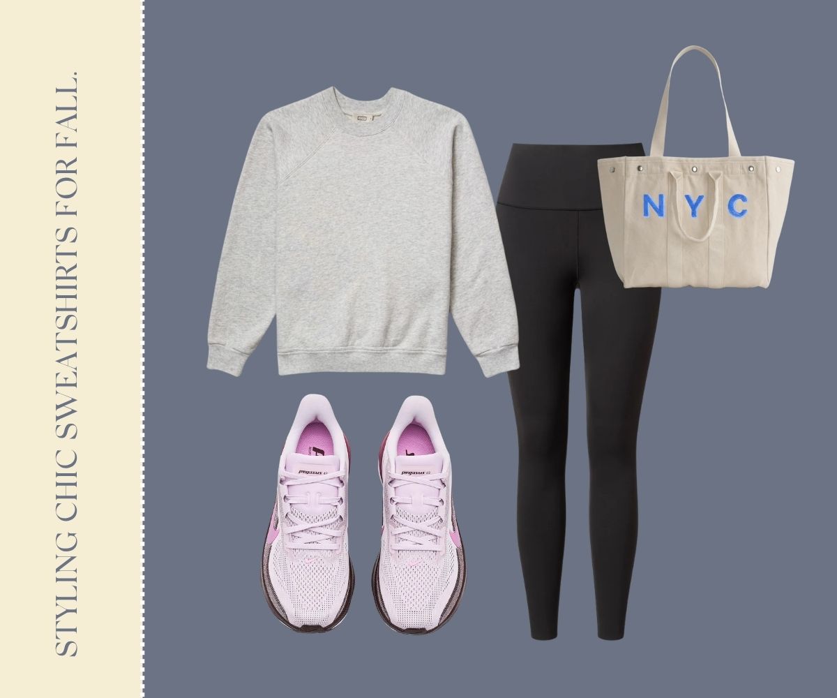Styling chic sweatshirts for fall collage.