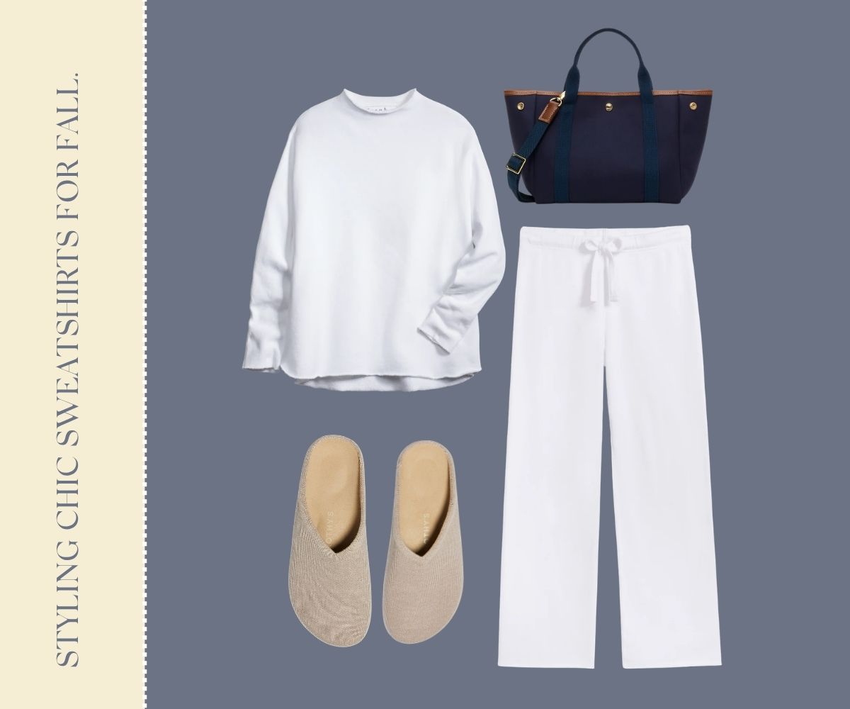 Styling chic sweatshirts for fall collage.