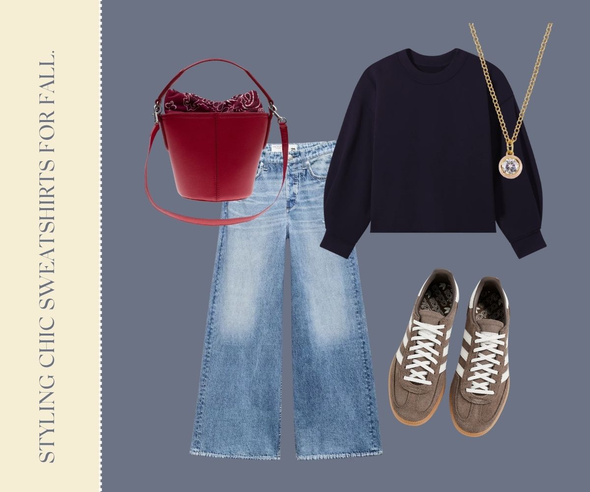 Styling chic sweatshirts for fall collage.