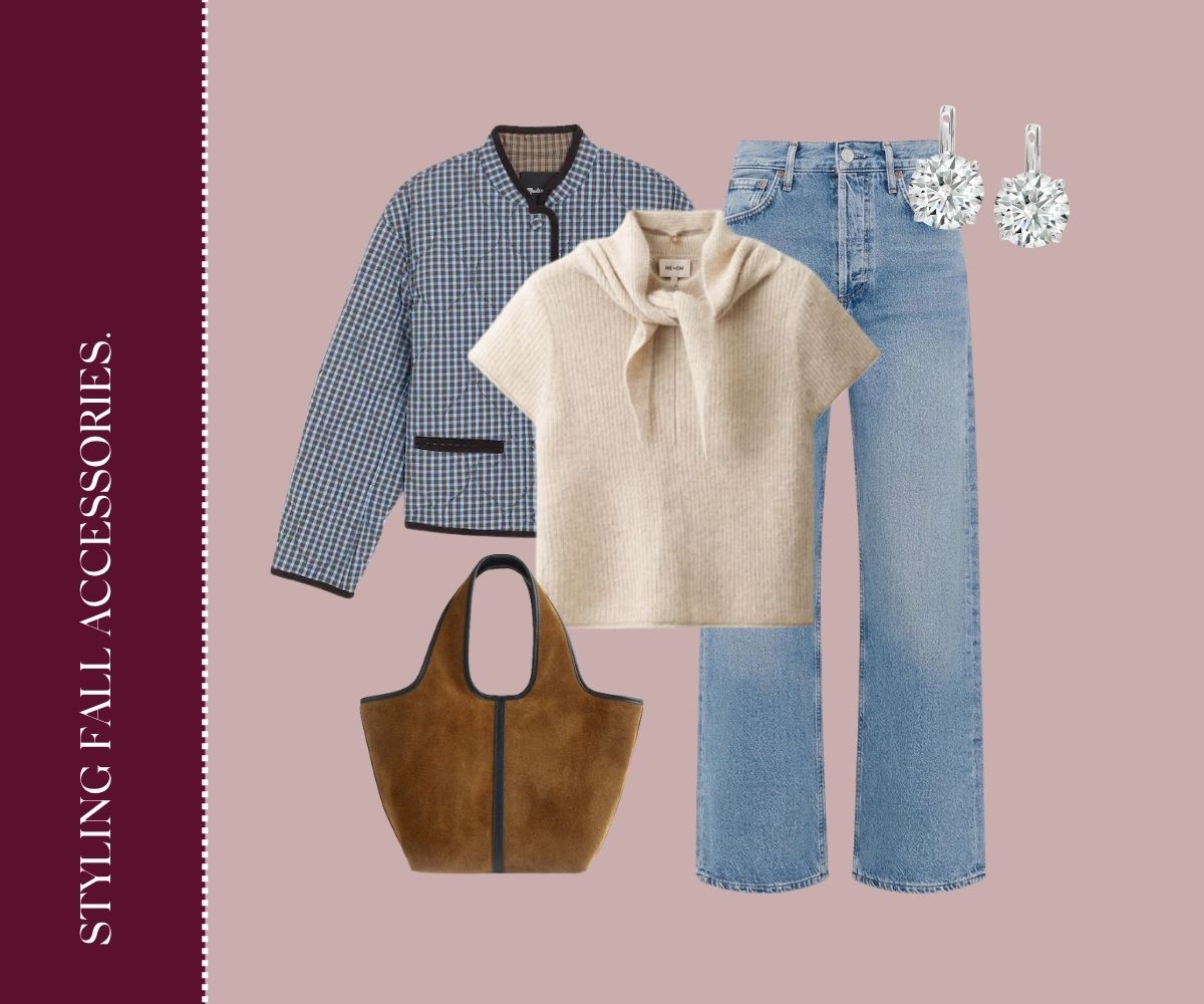 Styling fall accessories collage. 