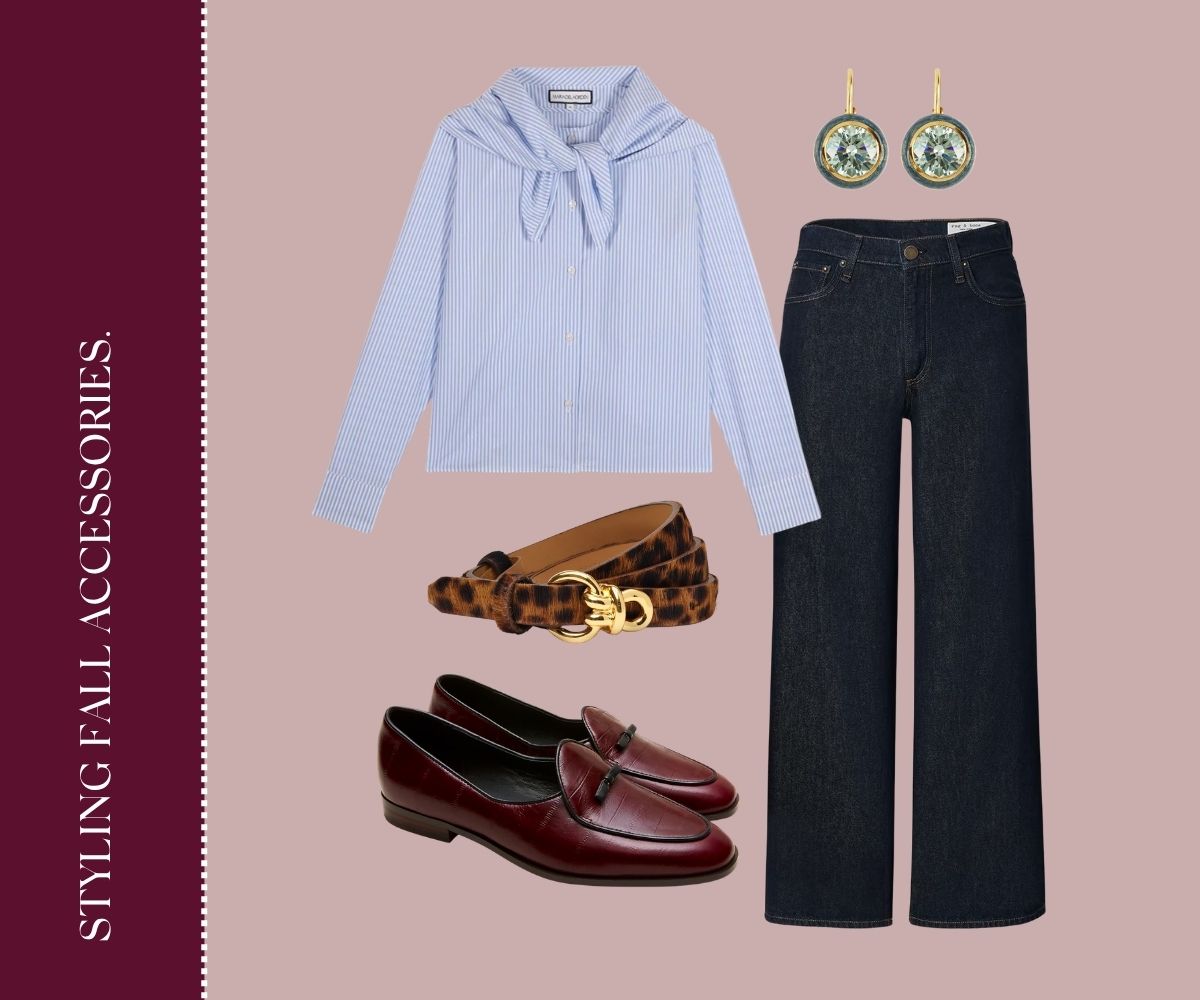 Styling fall accessories collage. 