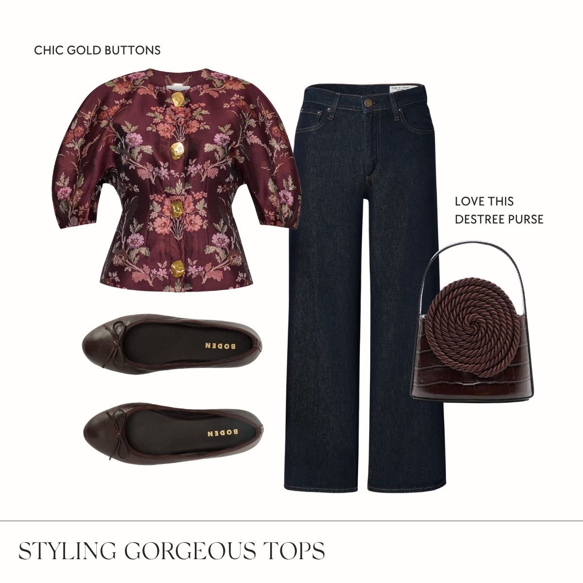 Styling statement tops collage. 