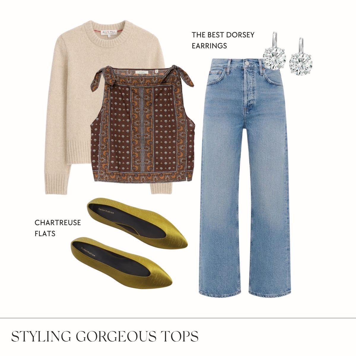 Styling statement tops collage. 