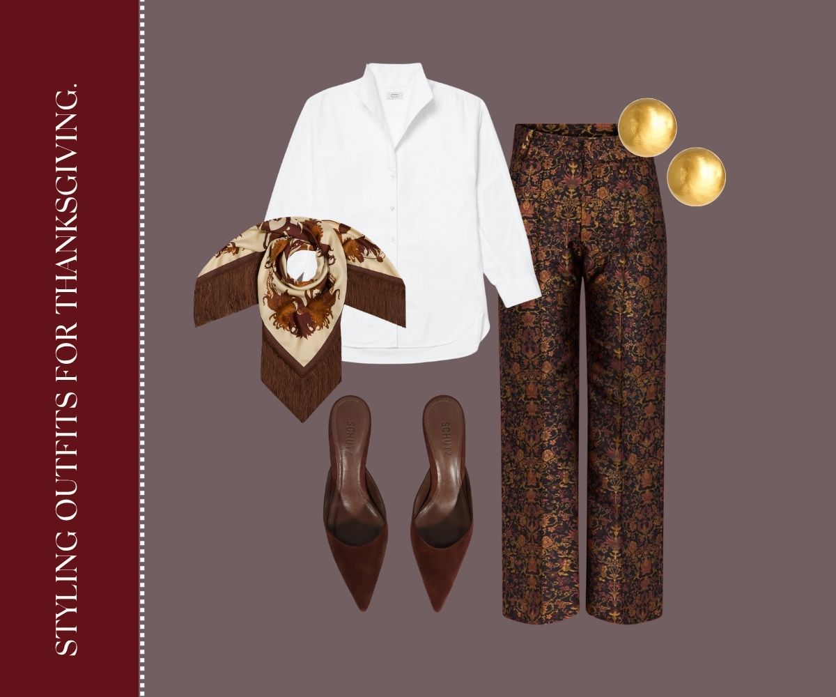 Styling outfits for thanksgiving collage. 