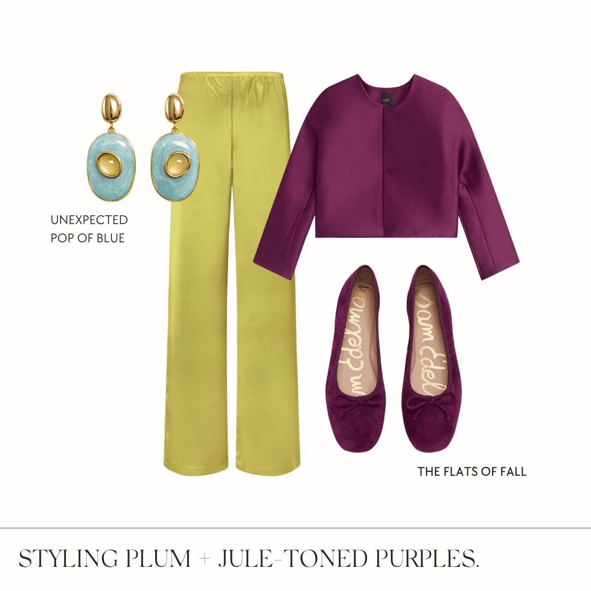 Styling plum + jule-toned purples collage.
