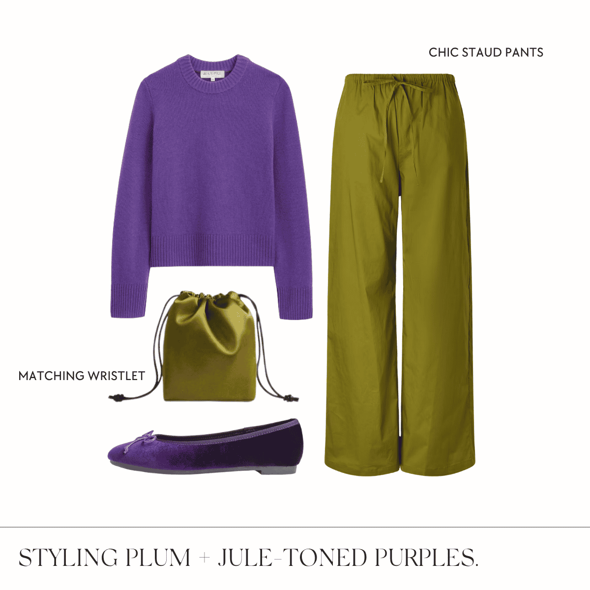 Styling plum + jule-toned purples collage.