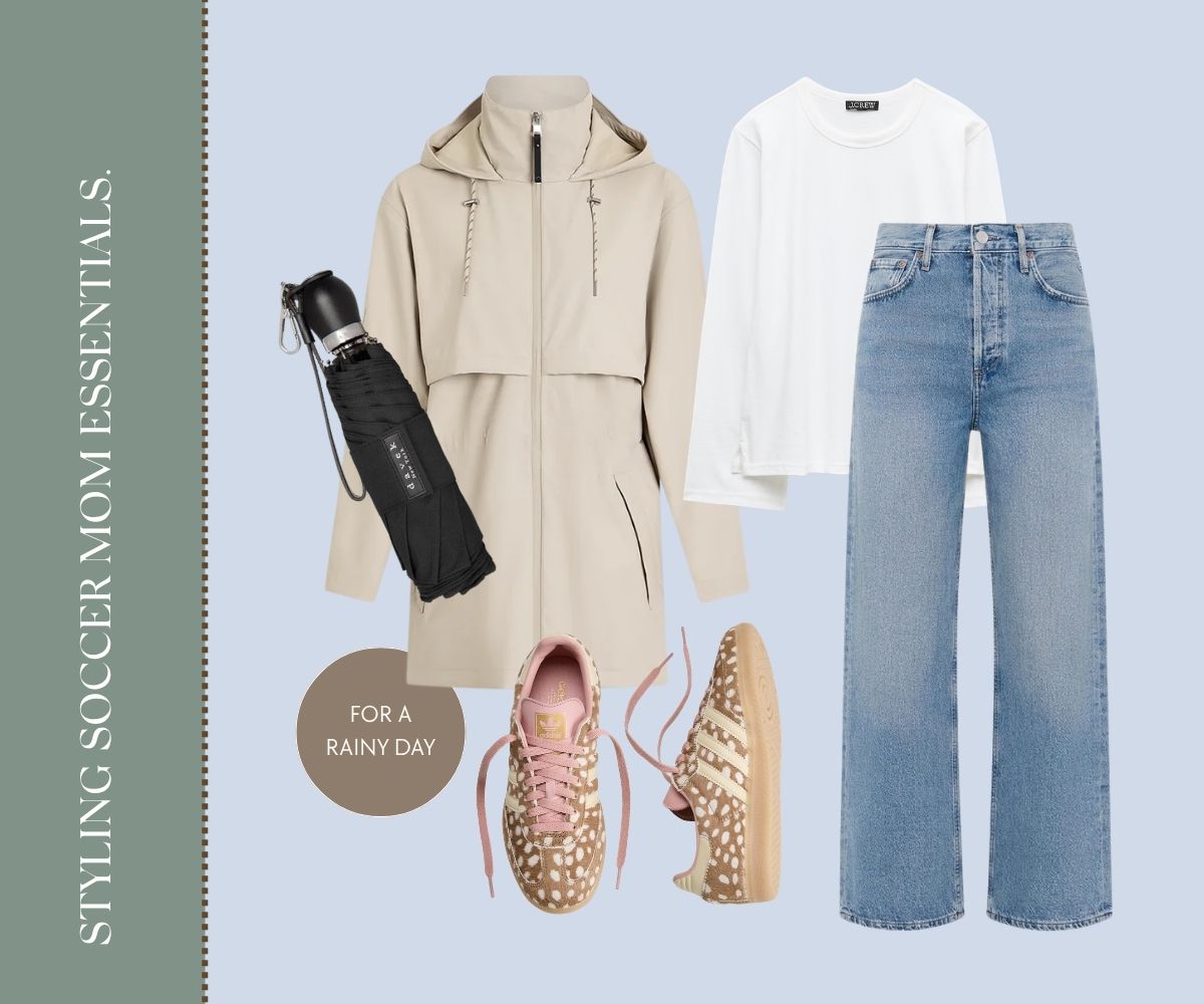 Styling soccer mom essentials collage. 