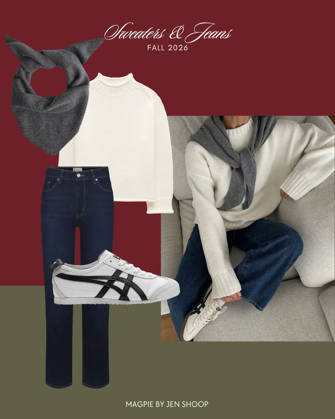 SWEATER AND JEANS OUTFIT